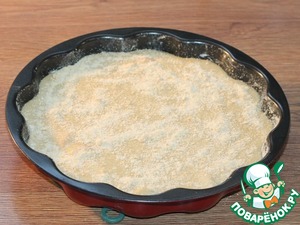 Пирог на кефире с персиками
