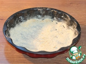 Пирог на кефире с персиками