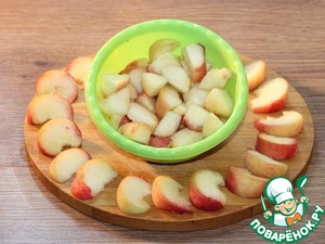 Пирог на кефире с персиками