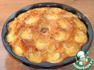 Пирог на кефире с персиками