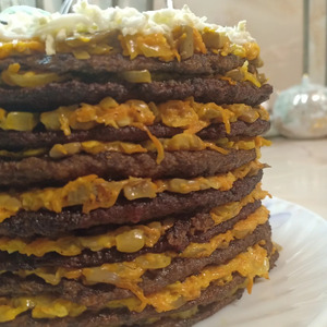 Печеночный торт с грибами Печеночный торт с грибами