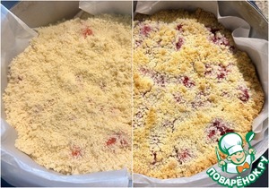 Насыпной пирог с клубникой